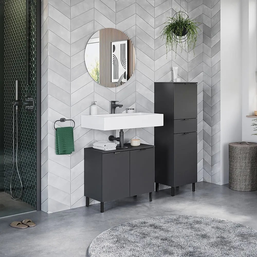 Antracitszürke mosdó alatti szekrény 60x56 cm Arcena – Germania