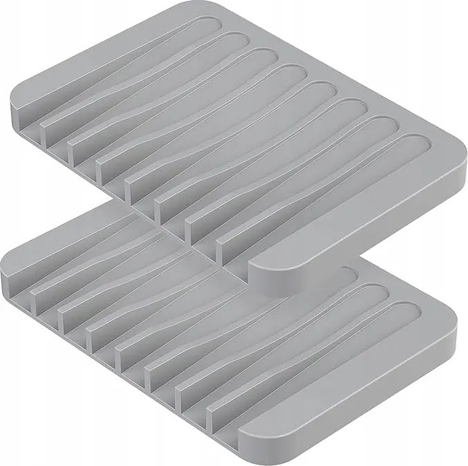 Mogadee Szilikon szappantartó lefolyóval – 2 db, csúszásgátló szürke