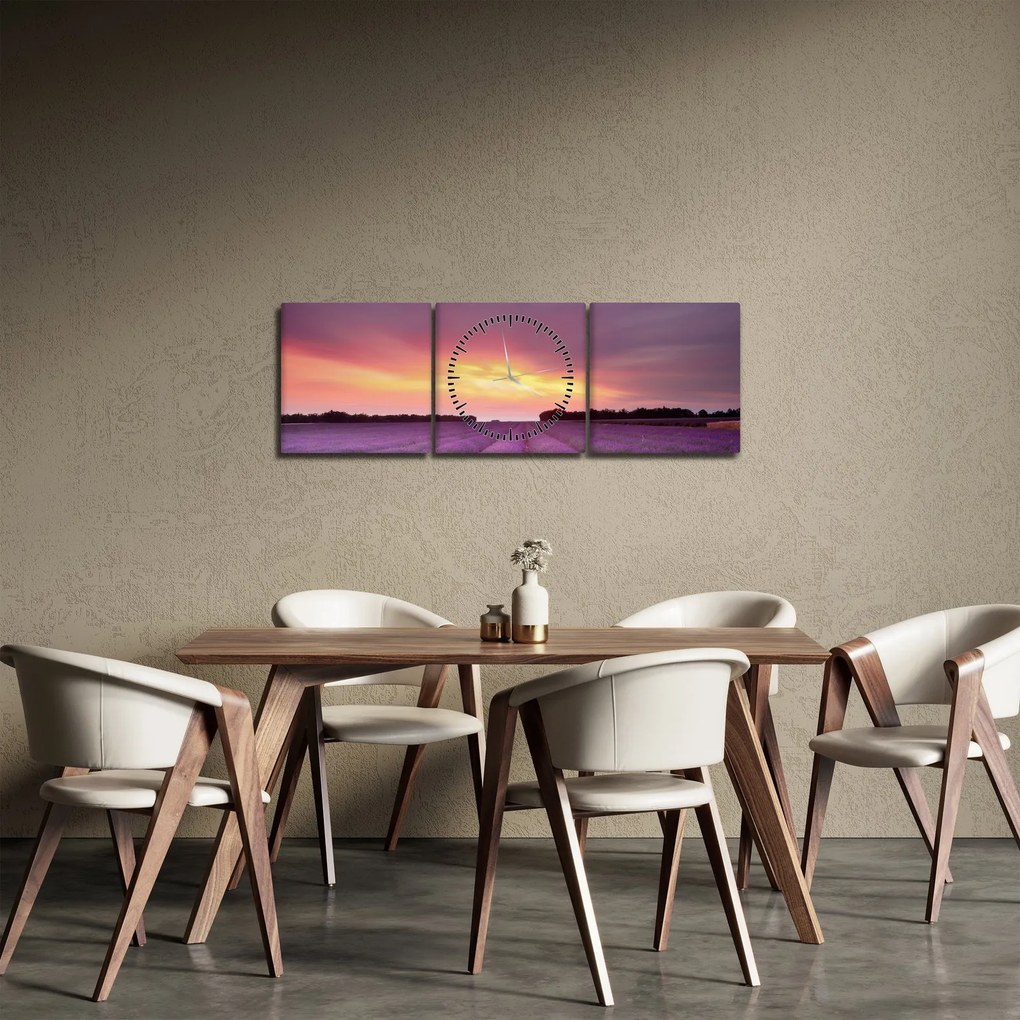 Kép - Levendula mező (órával) (90x30 cm)