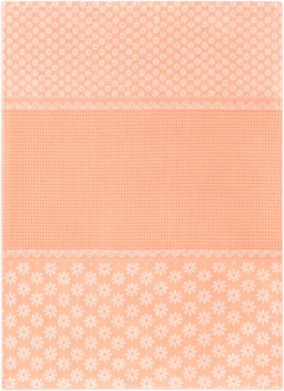 Konyhai törlőkendő 50x70 Zwoltex PRymula lazac virágmintás