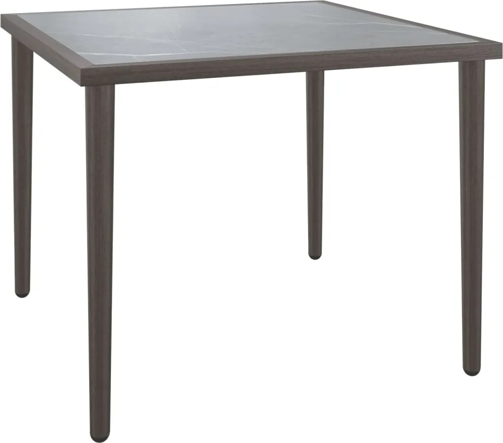 vidaXL szürke acél kerti asztal 48 x 48 x 37 cm