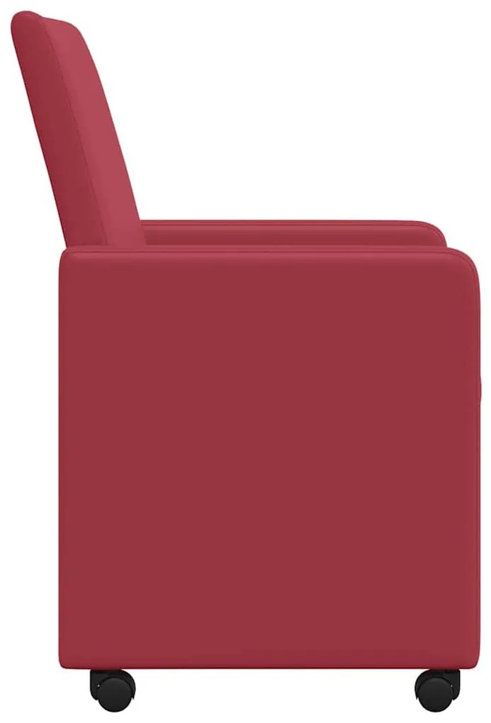 vidaXL Kerekes Étkező Székek 2 pcs bordó 57 x 66 x 94 cm Műbőr