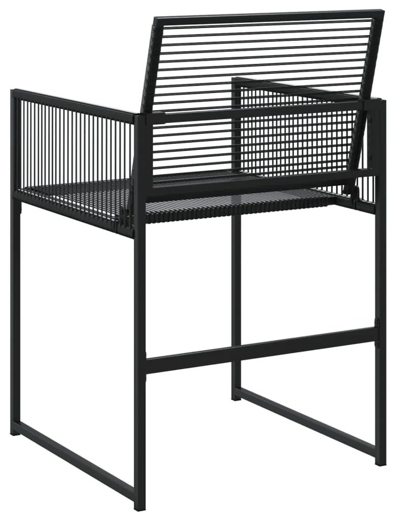 4 db fekete polyrattan kerti szék