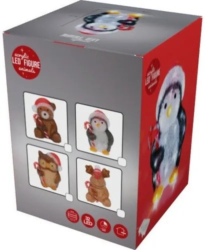Candy owl karácsonyi LED dekoráció, 24 cm