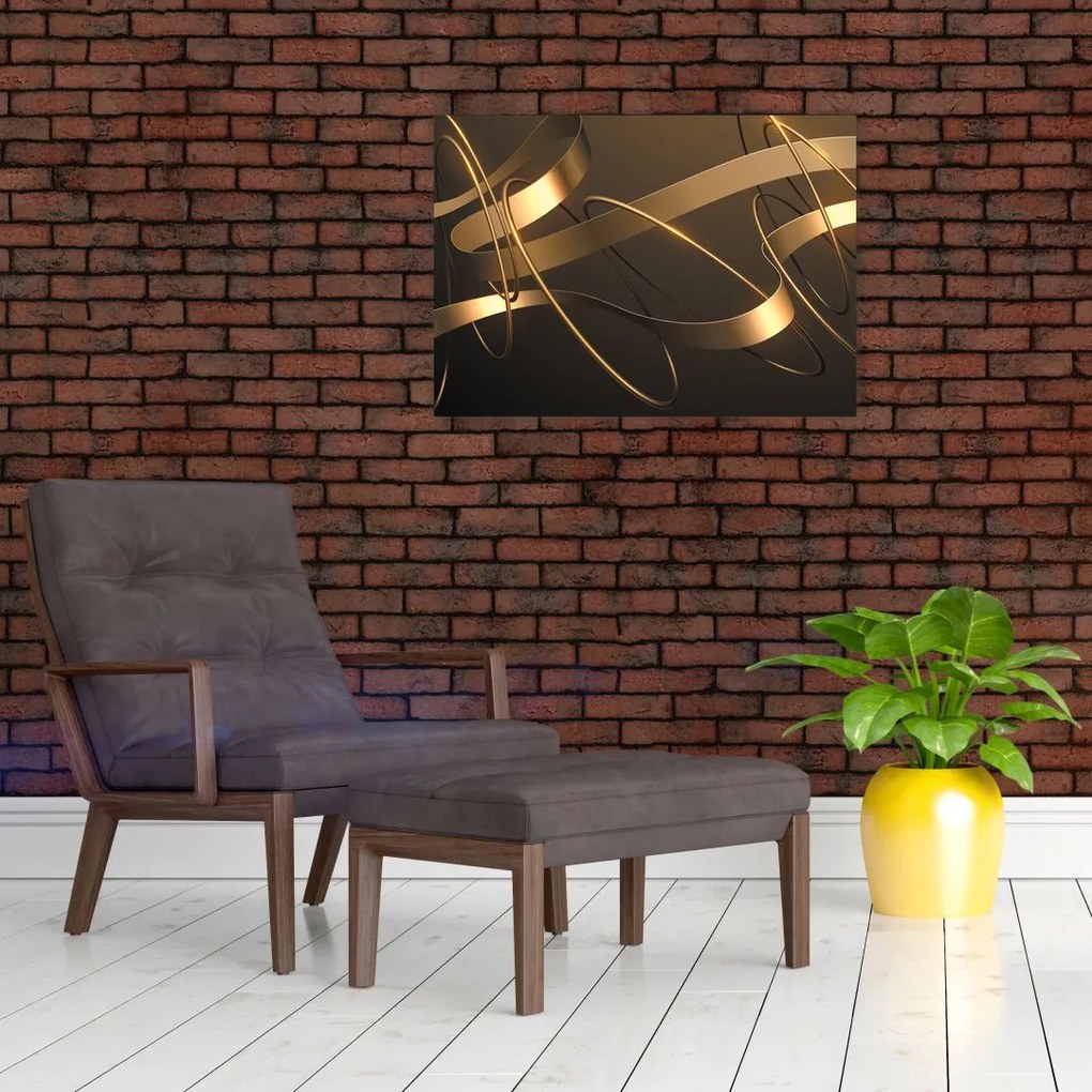 Kép - bronz szalagok (üvegen) (70x50 cm)