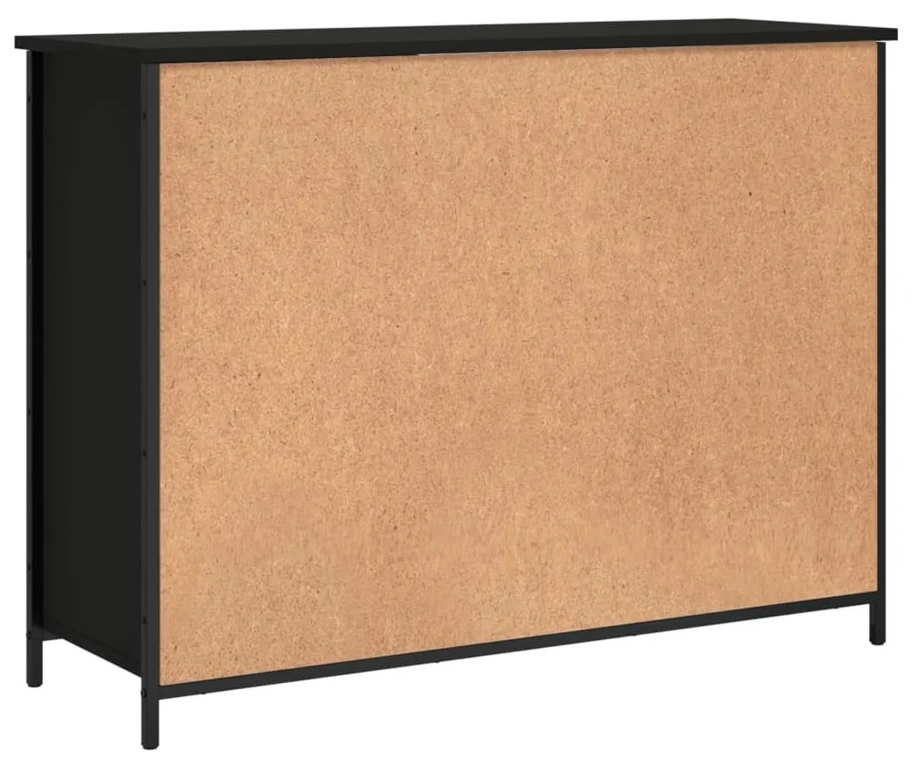 fekete szerelt fa tálalószekrény 100 x 35 x 75 cm