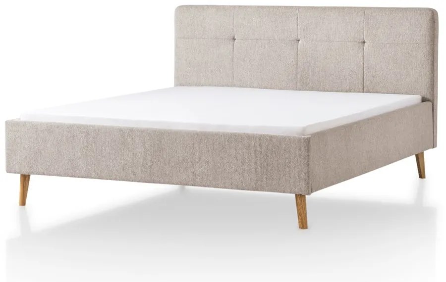 Szürkésbarna kárpitozott franciaágy 180x200 cm Smart – Meise Möbel