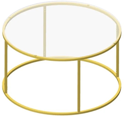 BERLIN konferencia asztal 80x45 cm arany/átlátszó