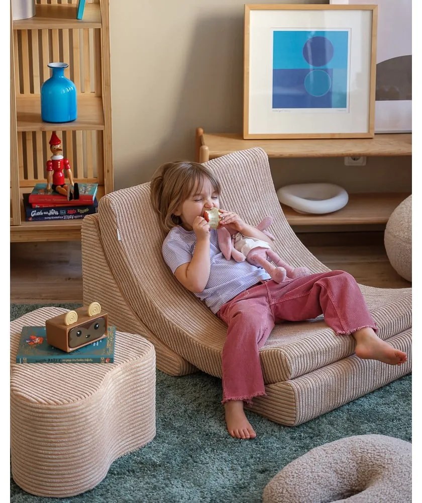 Világosbarna kordbársony gyerek puff Cloud – Wigiwama