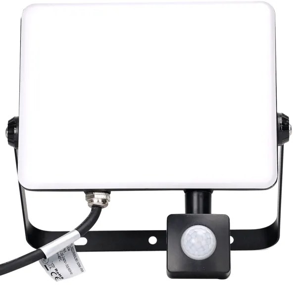Aigostar - LED Reflektor érzékelővel LED/50W/230V 4000K IP65 fekete