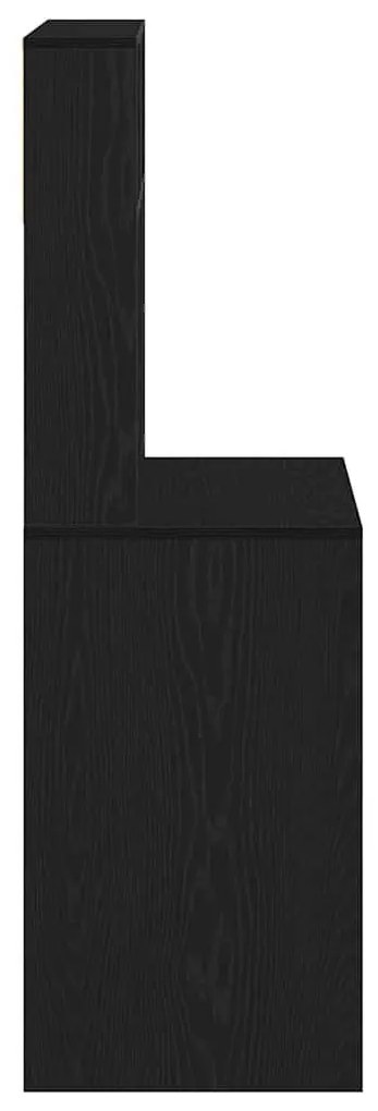 vidaXL fekete szerelt fa íróasztal polcokkal 100x45x140 cm