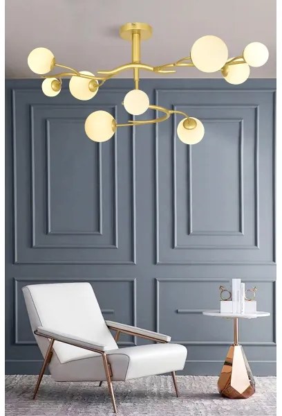 Brilagi - LED Felületre szerelhető csillár MISTEL 9xG9/3W/230V arany/fehér