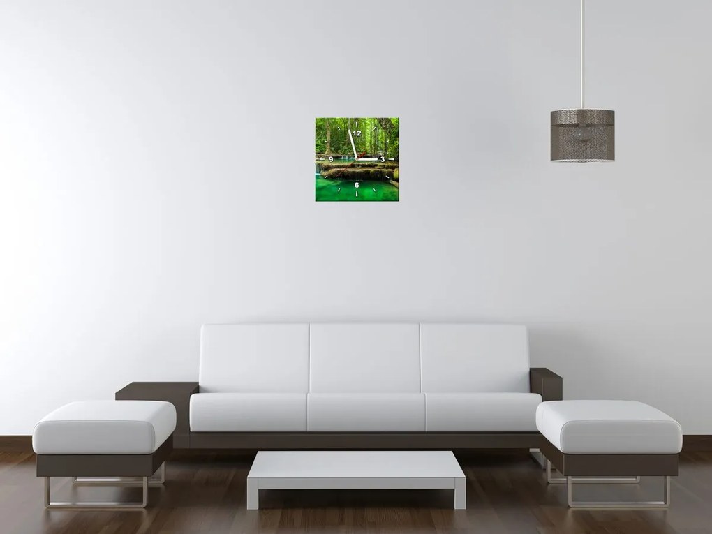 Gario Órás falikép Erawan vízesés Thaiföldön Méret: 100 x 40 cm