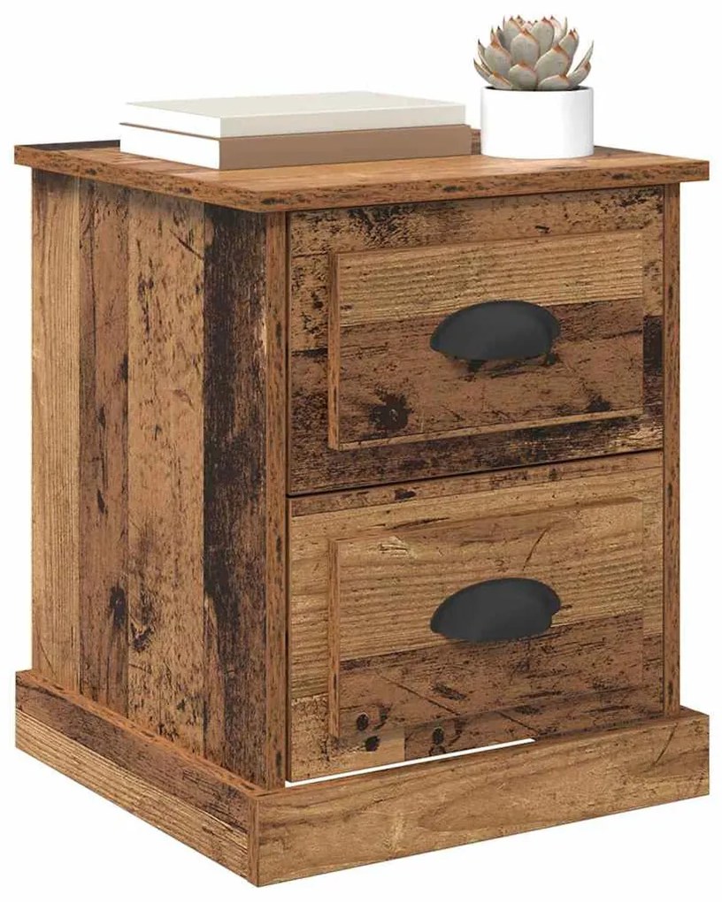 Éjjeliszekrény fiókkal 2 pcs Régi fa 39 x 39 x 47.5 cm Faanyag