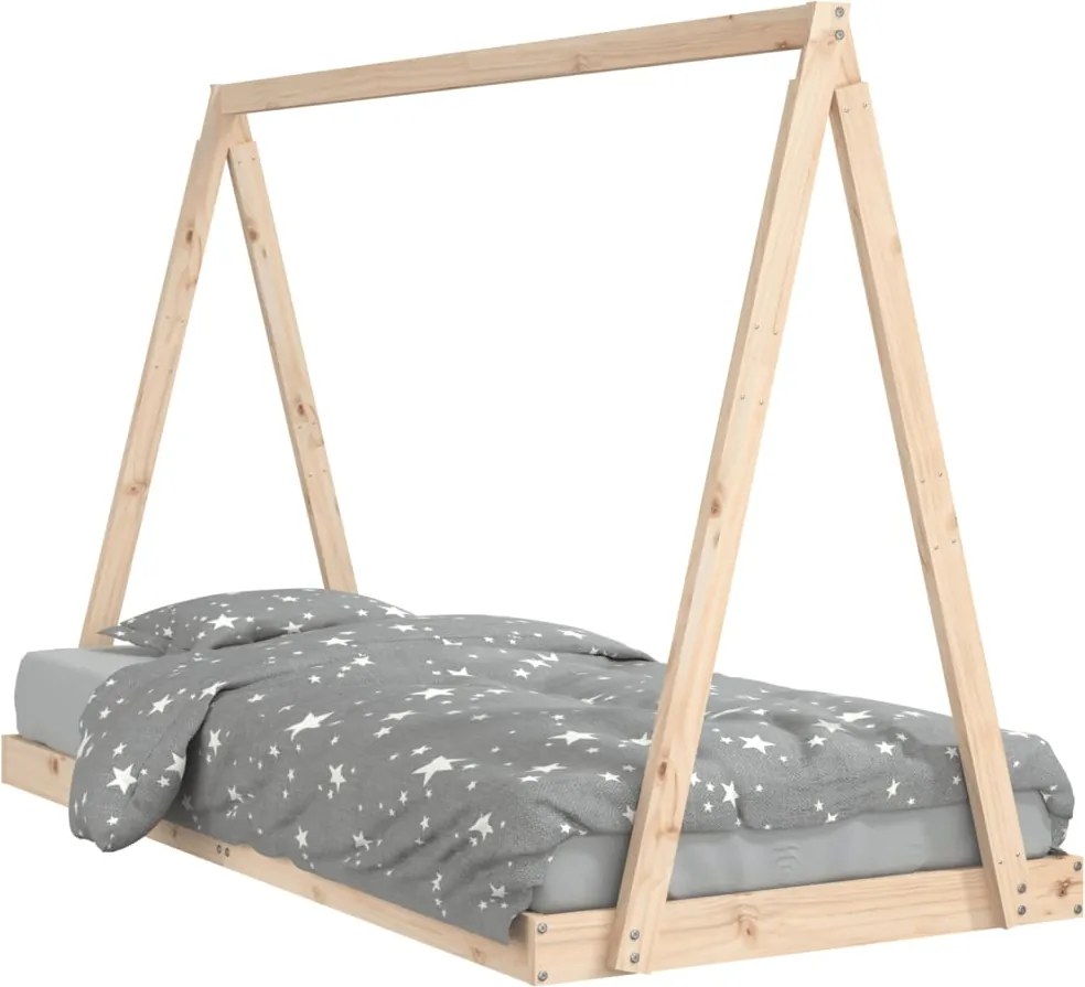 vidaXL tömör fenyőfa gyerekágykeret 90 x 200 cm