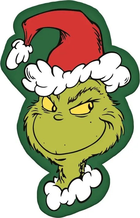 A Grincs Green Smile formapárna, díszpárna 36x23 cm