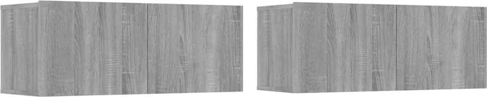 vidaXL 2 db szürke sonoma színű szerelt fa TV-szekrény 80 x 30 x 30 cm