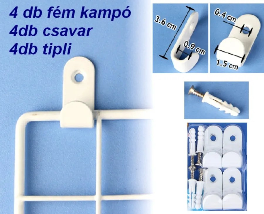 Akasztó csavaros 4 db 10122