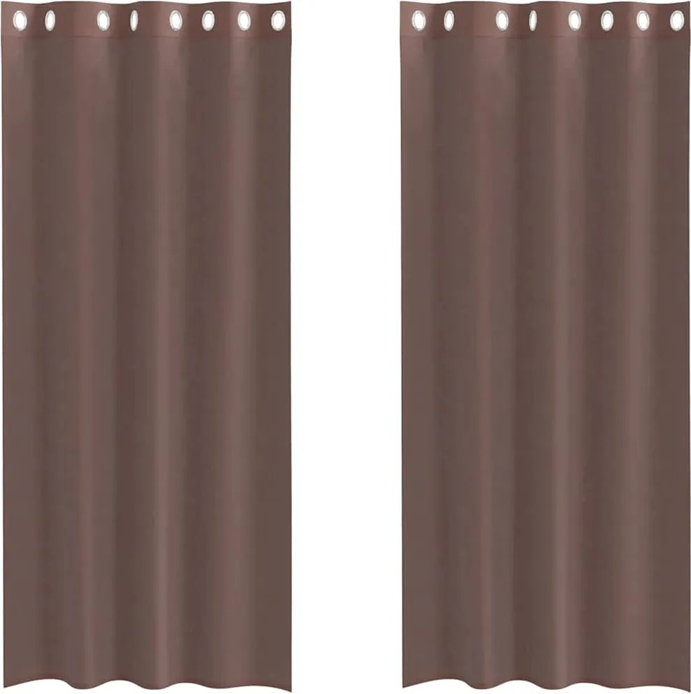 vidaXL 2 db barna fátyolfüggönyök rojtokkal 140x225 cm