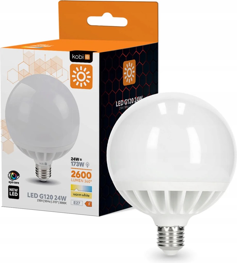 Led izzó E27 Gömb 24W 2600lm 3000K Meleg 270°