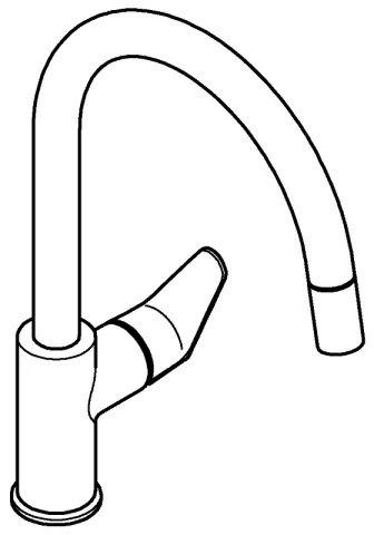 GROHE 30562000 - Mosogató csaptelep START CURVE 357 mm fényes króm