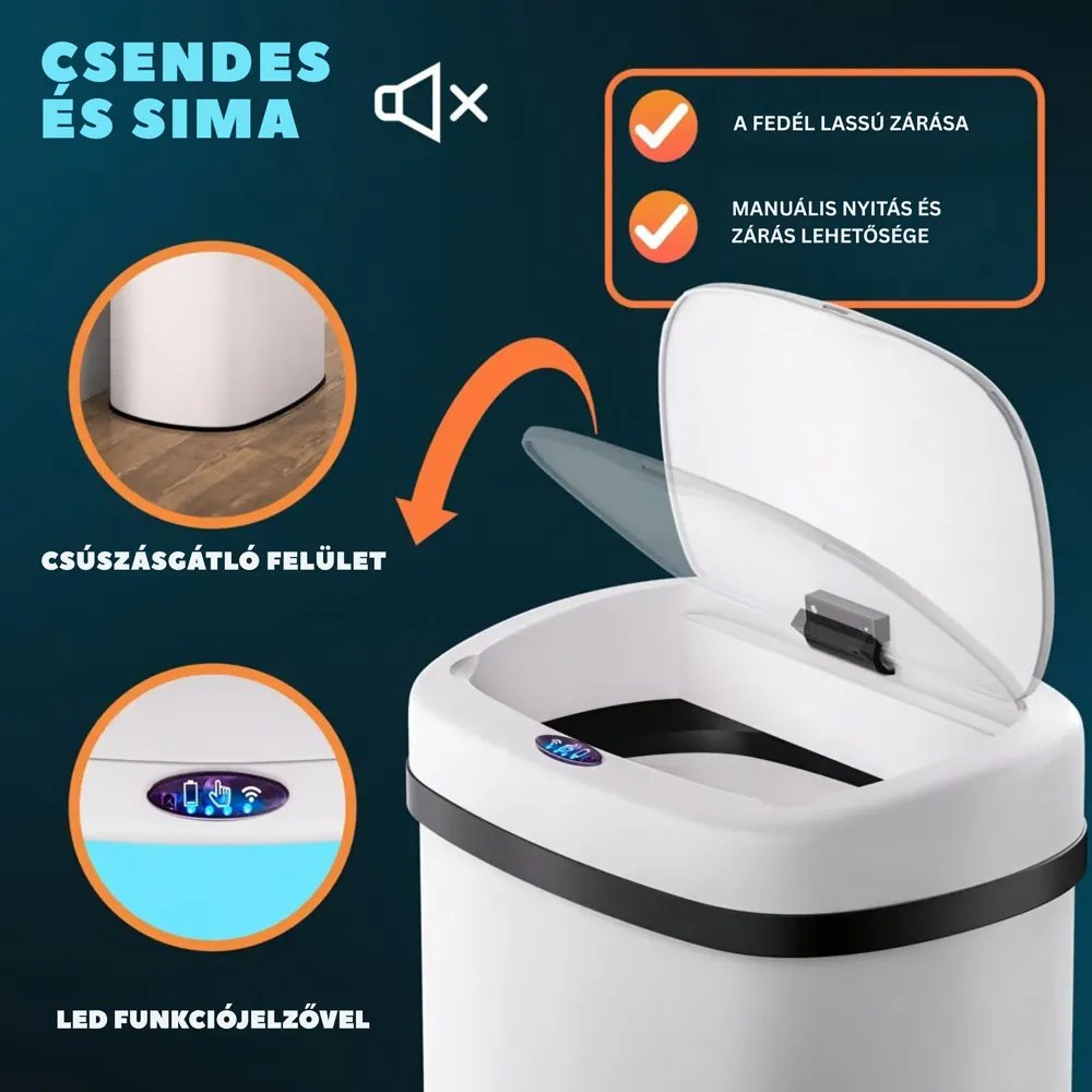 DEUS érzékelős szemetes, 58 liter, fehér Jurhan