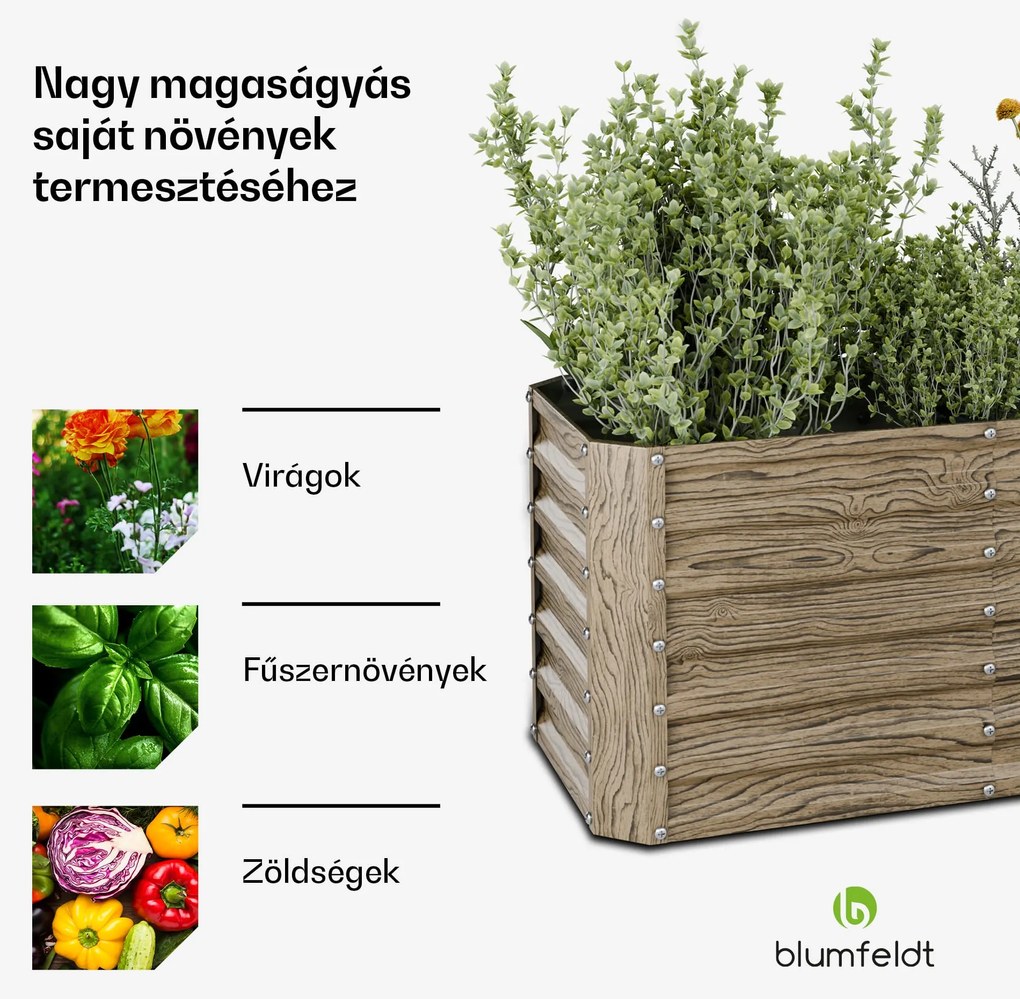 High Grow Straight magaságyás, 432 L, Ergonomikus, Időjárásálló, Nyitott alap