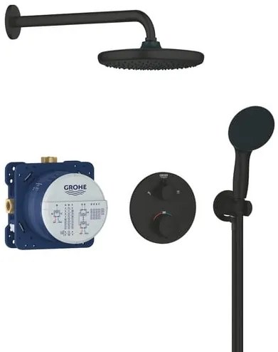 Grohe Precision Thermostat zuhanyrendszer vakolat alatti résszel együtt fekete matt 348832430 G348832430