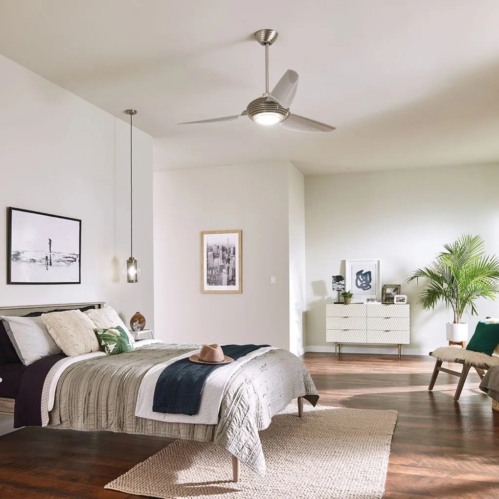 KICHLER KLF-VOYA-60-BS VOYA Ventilátoros lámpa Ezüst, Pezsgő LED IP20
