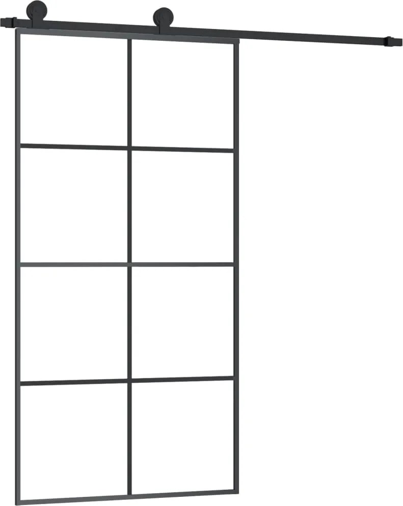 vidaXL ESG üveg-alumínium tolóajtó fémszerelvény-szettel 102,5x205 cm