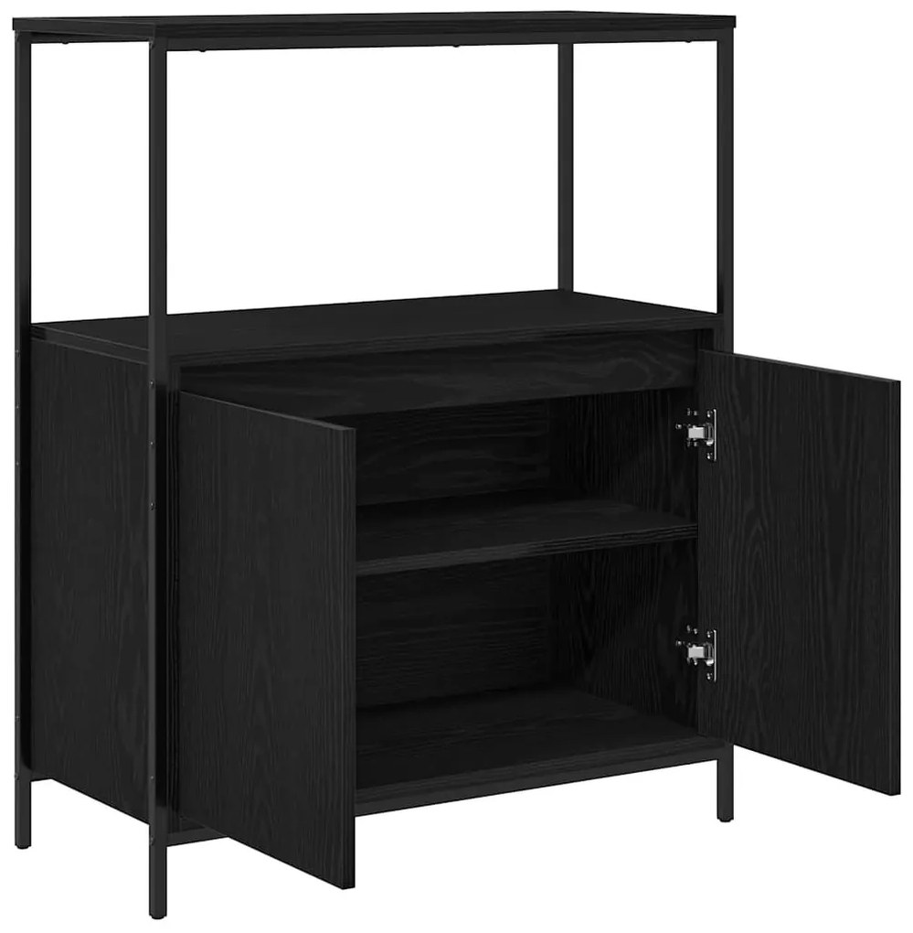 Fekete tölgy fürdőszobaszekrény polcokkal 76,5x35x95 cm