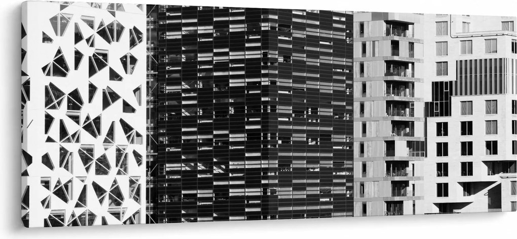 Fekete-fehér építészet képe (120x50 cm)