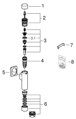GROHE 37349000 - Nyomásos öblítő RONDO A.S. 3” fényes króm