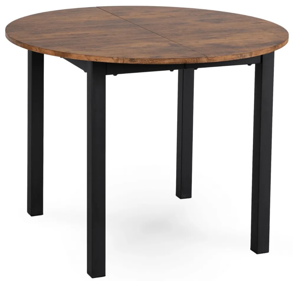 Bővíthető Étkezőasztal Rusztikus Tölgy/Fekete Színben. KANTE 102-142 cm