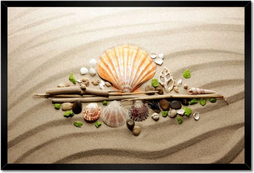 Poszter keretben 60x40 Kagylók Tengeri homok