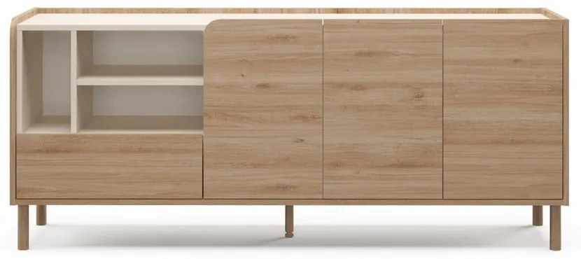 Natúr színű komód tölgyfa dekorral 180x75,5x44 cm Monza – Marckeric