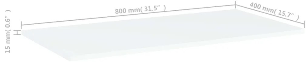 4 db fehér szerelt fa könyvespolc lap 80 x 40 x 1,5 cm