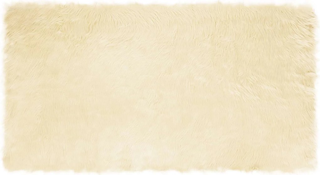 vidaXL Műgyapjú Szőnyeg Tafalla Krém 60 x 110 cm Poliészter