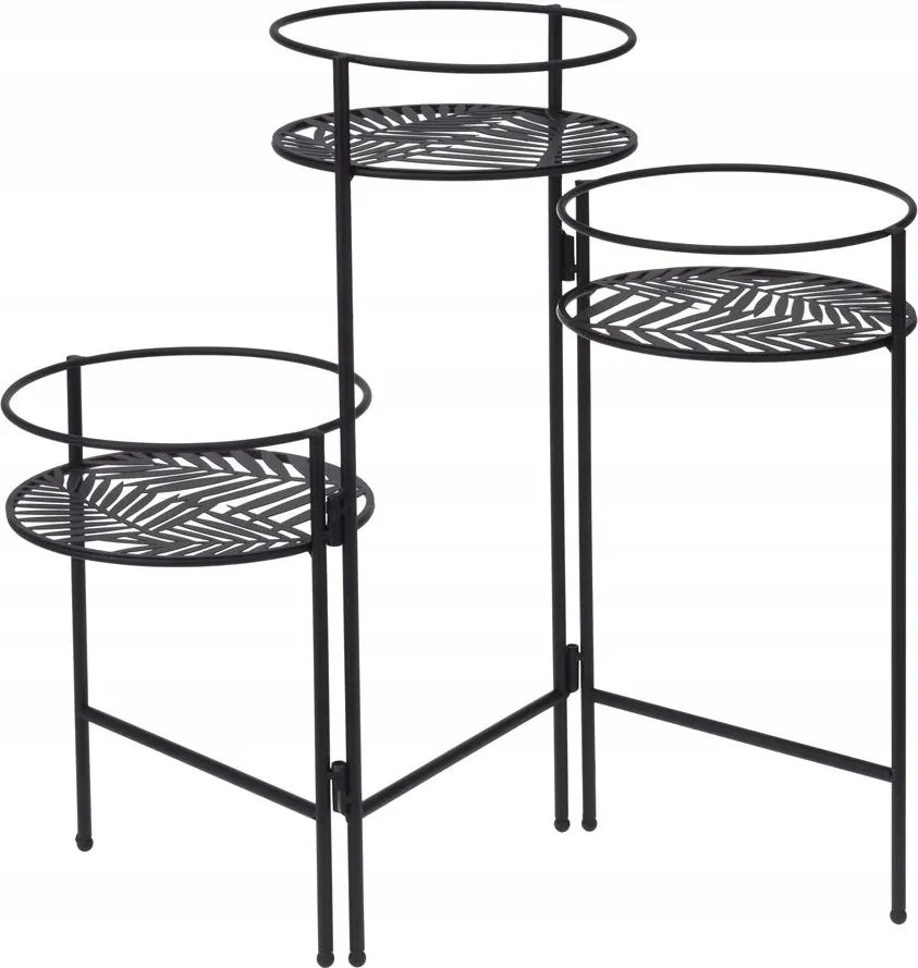 Fém virágágyás álló erkély terasz 3 virágtartó