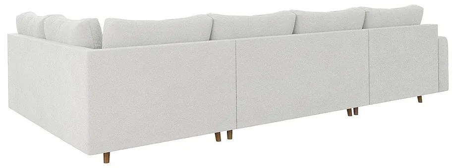 Krémszínű buklé sarokkanapé (bal oldali-U alakú) Ariella – Ropez