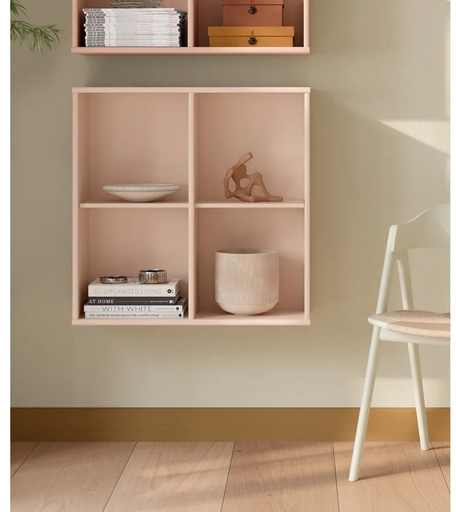 Világos rózsaszín függő könyvespolc 70x70x27 cm Mistral – Hammel Furniture