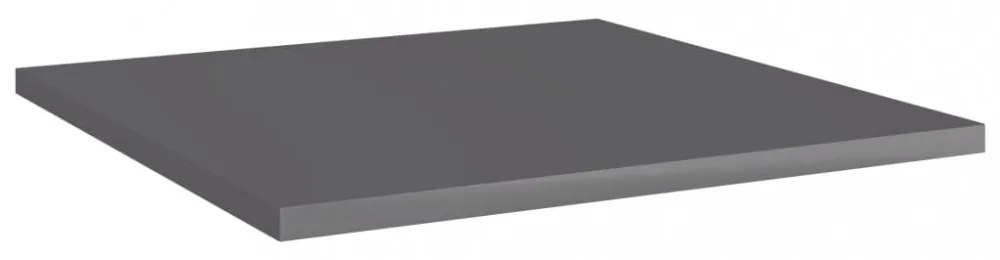 8 db magasfényű szürke szerelt fa könyvespolc 40 x 40 x 1,5 cm