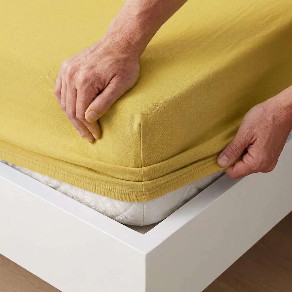 4Home IDEAL jersey lepedő sárga, 90–100 x 200 cm, 90–100 x 200 cm