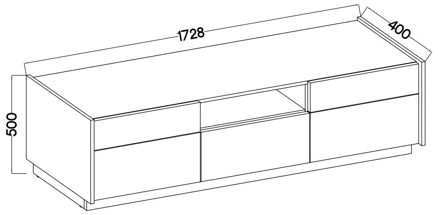 TV asztal/szekrény Kabal II (bézs + sötét dió). 1097574