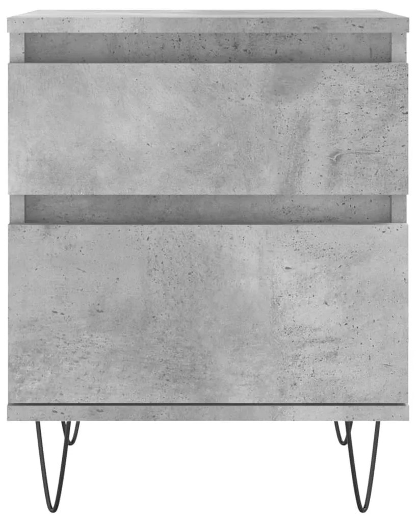 Betonszürke szerelt fa éjjeliszekrény 40x35x50 cm