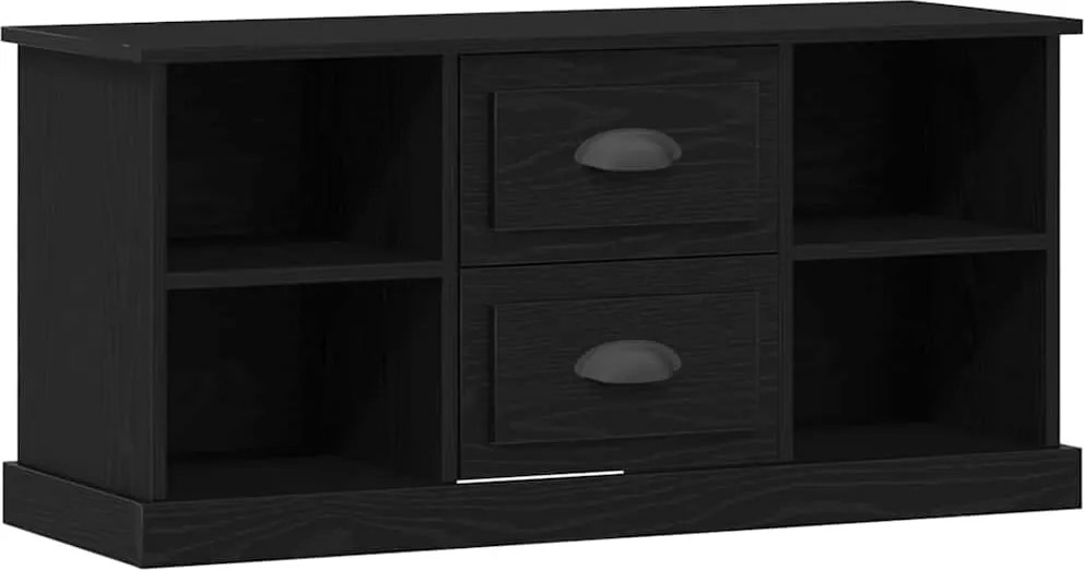vidaXL TV szekrény fiókkal Fekete tölgy 99,5 x 35,5 x 48 cm Faanyag