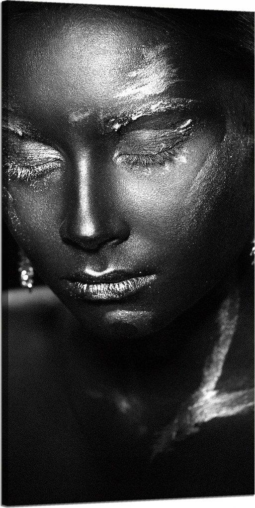 Vászonkép Nő Elmélkedő Művészet Fekete 60x120 cm