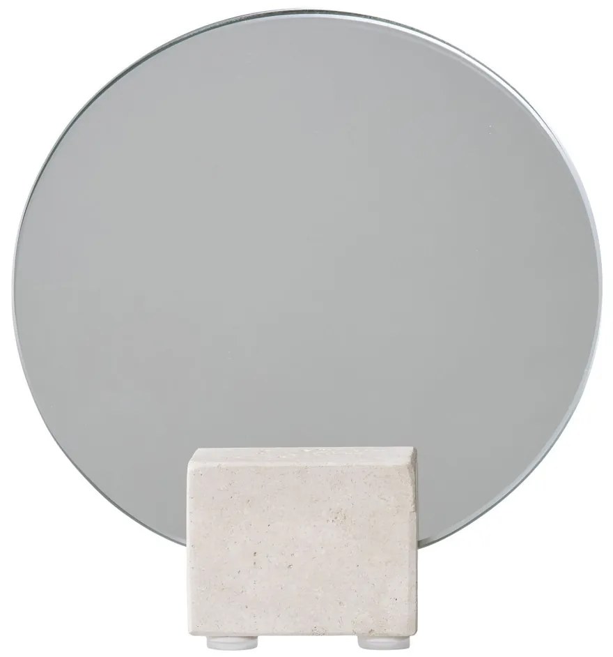 Asztali tükör, travertin, natúr ø18x18 cm