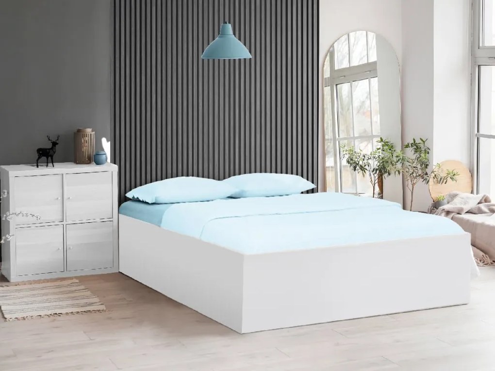 BELLA ágy 140 x 200 cm, fehér Matrac: Somnia matrac 18 cm, Ágyrács: Ágyrács nélkül