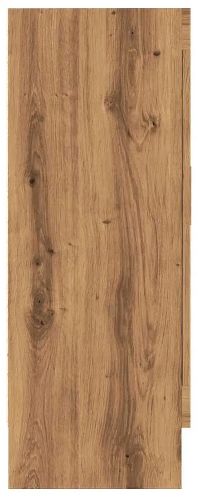 kézműves tölgy színű szerelt fa könyvszekrény 82,5x30,5x80 cm